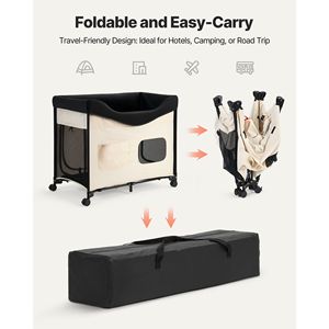 XL lettino rialzato per animali domestici letto pieghevole a castello con ruote e borse laterali Comfort per il tuo amico peloso - Product Image 6