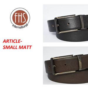 Cinturón de Cuero Reversible de Alta Calidad para Hombre FHS International - Cinturón Formal Texturizado Mate Pequeño para Hombre - Product Image 1