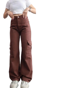 Pantalones de Moda para Mujer 2026, Pantalones Casuales con Logotipo Personalizado, Pantalones Anchos Tipo Cargo para Mujer, Jeans para Dama - Product Image 2