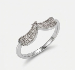 Bague en platine 950 avec feuille, certifiée IGI, diamant de laboratoire véritable E VS1 0,12 carat couleur E, alliance éternité VS1, bague porte-bonheur, cadeau - Product Image 3