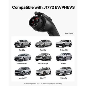 Caricatore Portatile per Veicoli Elettrici di Livello 2, 40 Amp, Cavo di Ricarica da 25 Piedi, Corrente Regolabile 240V, Stazione a Parete con Display LCD - Product Image 3