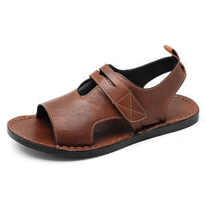 Sandalias de playa casuales de verano para hombre, con punta abierta, suela suave, ajustables con cierre de velcro, antideslizantes, para caminar. - Product Image 1