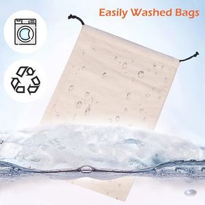 Cotton Breathable Dust-Proof Drawstring <b>Storage</b> Pouch Bag Pack of 3 for <b>Clothes</b> <b>Storage</b> - Product Image 2