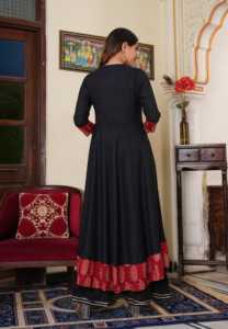 Kurta Angrakha de Algodón con Lentejuelas, Elegante Traje Étnico Indio Tradicional para Mujer, Ropa de Verano Cómoda, Informal y Festiva - Product Image 5