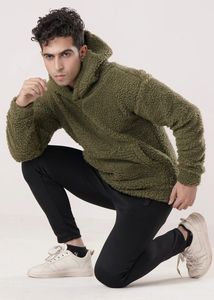 Sudadera con Capucha Bordada de Forro Polar Verde Oliva para Hombre, Corte Regular, Ropa Casual de Invierno con Bolsillo, Servicio OEM - Product Image 2