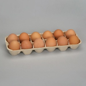 Huevos de gallina blancos y marrones ricos en proteínas naturales, suministrados en cajas frescas con manipulación segura para compradores mayoristas de alimentos. - Product Image 1