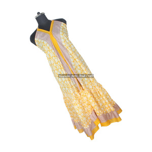 Vestido Largo Bohemio Vintage de Seda Sari para Mujer, Cuello en V, Estampado Floral, Vestido de Playa, Vestido de Verano Elegante para Mujer, Vestido de Noche - Product Image 1