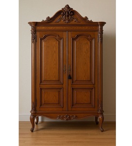 Luxury Handcrafted Solid Wood 2 Door <b>Wardrobe</b> Ornate Victorian Carving Premium Finish Armoire - Product Image 1