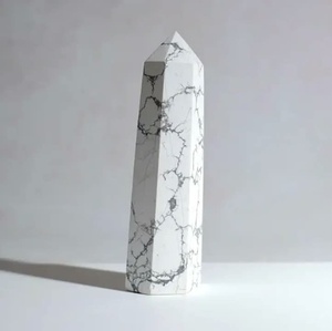 Torre de cristal pulido de alta calidad, piedra de sanación Howlite, punta de torre Howlite para decoración del hogar - Product Image 6