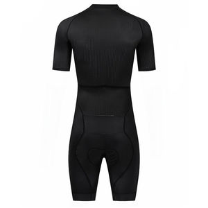 Conjunto de Ciclismo Blanco de Secado Rápido Personalizado OEM del Fabricante, Traje Aerodinámico con Almohadilla de Interfaz Elástica, Mangas Cortas, Spandex/Poliéster - Product Image 3