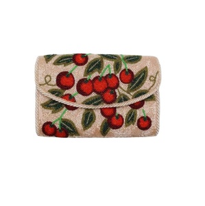 Pochette élégante brodée de perles avec motif de perles de rocaille, pochette brodée à la main en perles de rocaille tendance pour soirée - Product Image 2