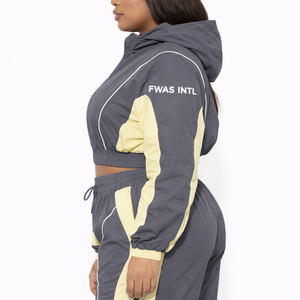 Veste zippée en nylon de qualité supérieure, légère, imperméable, respirante, coupe-vent, ensemble de survêtement pour femmes et hommes. - Product Image 4