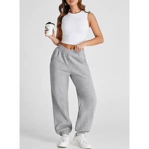 Pantalon de jogging ample Y2K pour femme avec taille croisée en V, pantalon de détente en molleton à jambe large, taille haute et confortable - Product Image 3