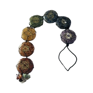 7 Chakra Tumble Car Hanging Semiprecioso Hanging Tumble Stones Cristales curativos para la decoración del hogar y el colgante del coche - Product Image 2
