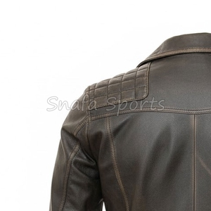 Blouson en cuir classique zippé pour homme, best-seller, vêtement élégant pour homme, blouson bomber pour l'extérieur, en vente - Product Image 6