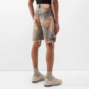 Men's Distressed Denim <b>Shorts</b> Mid Waist Straight Leg Breathable <b>Y2K</b> Party Ripped Cotton Casual Summer Streetwear - Product Image 2