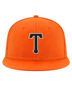 High Quality Custom Orange 6-Panel Baseball Cap With Black 3D Embroidery Front Panel Fitted Unisex Casual Style Twill Fabric - Product Image 4