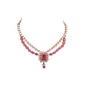 Juego de collar y aretes de plata pura para novia, diseñado en plata de ley Gajaah 925 para uso diario y de fiesta para mujeres. - Product Image 1