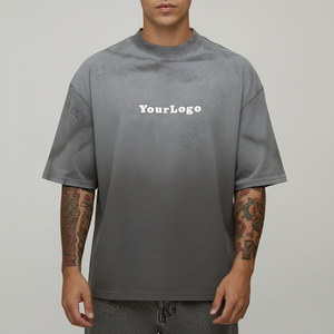 Camiseta de hombre personalizada estilo hip hop con efecto deslavado, informal de verano, ecológica, de secado rápido, manga corta y corte holgado. - Product Image 1