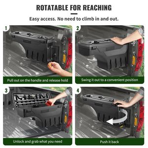 Cassetta Portautensili per Cassone del Camion, Impermeabile, in Acciaio Inox, con Maniglie in Ferro, Personalizzabile OEM per Tundra 2007-2021, Sinistra e Destra - Product Image 4
