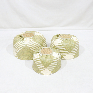 Cesta de Almacenamiento Tejida Blanca Ecológica de Hoja de Palma Circular, Duradera y de Nuevo Diseño, con Asa - Product Image 3