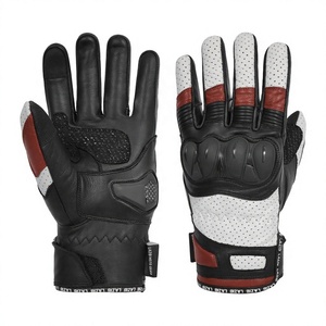 Wholesale unisex street bikers leather gloves with knuckles and safety sliders padding outdoor motor sports gloves Lazib Sports - Product Image 1