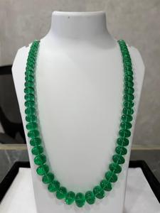 ลูกปัดมรกตทรงรอนเดลล์ สร้อยคอสวยงาม ลูกปัดสังเคราะห์ 1 เส้น - Product Image 3