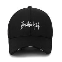 Topi Baseball 6 Panel Trouble Kids Pria, Bordir Logo Katun, Gaya Jalanan, Snapback, Hitam, Kasual, Grosir