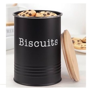 โถเก็บกาแฟและชา โถเก็บน้ำตาล โถเก็บของในครัว ดีไซน์สวยงาม ฝาปิดเคลือบเอนาเมล ภาชนะใส่ชาโลหะ - Product Image 2