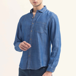 Chemises en jean tendance pour hommes, coton de haute qualité, manches longues, chemise boutonnée en jean délavé - Product Image 3