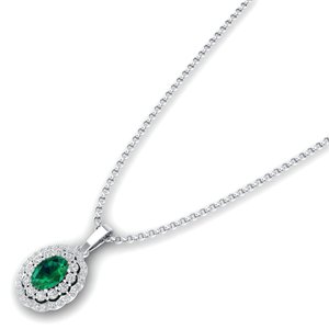 Colliers REYES en argent sterling 925, pierre précieuse émeraude ovale de 0,75 ct, fabricant de bijoux en moissanite certifiés GRA pour femmes - Product Image 3