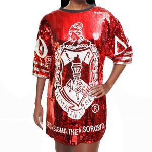 Breathable mesh fabric hip hop tshirt <b>sequins</b> short sleeve performance inspired sorority jersey style <b>top</b> - Product Image 1