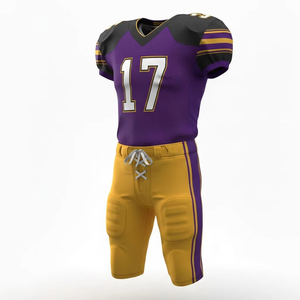 ชุดยูนิฟอร์มอเมริกันฟุตบอลแขนสั้นน้ำหนักเบา ระบายอากาศได้ดี สำหรับผู้ชาย  สามารถสกรีนชื่อทีมได้  มีไซส์ใหญ่  ผลิตจากโพลีเอสเตอร์ 100% สีพื้น  ด้านหน้า - Product Image 3