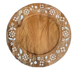 Gran oferta, estilo árabe, regalo de Ramadán Eid, fregona de madera de Acacia, bandeja acrílica con incrustaciones, bandeja para servir nácar, precio bajo, hecha en la India - Product Image 1