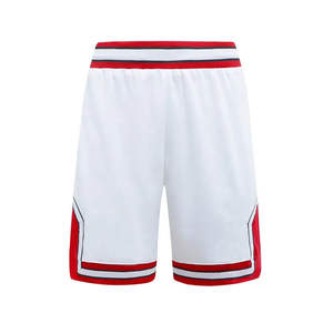 Shorts de basketball pour hommes personnalisés en gros, blancs, à double couche de maille, coupe régulière, taille élastique, séchage rapide - Product Image 2