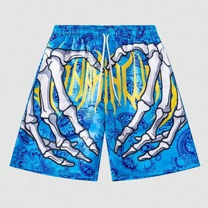 Pantalones Cortos Deportivos Casuales de Verano para Hombre, con Estampado 3D de Mano de Esqueleto, Cintura Media, Transpirables, Ajuste Holgado, a la Moda, para Playa - Product Image 2