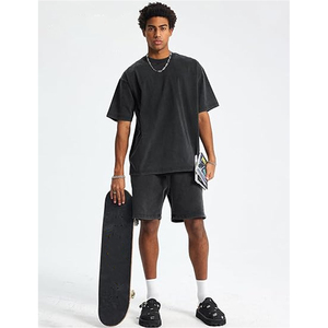 Custom Logo T Shirt Shorts <b>Set</b> Men DTG Screen Printing Embroidery Streetwear Summer Matching <b>Set</b> Bulk Supplier USA - Product Image 2