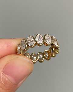 Anillo de Eternidad con Diamantes Cultivados en Laboratorio de Corte Ovalado, Anillo de Eternidad Completo Ovalado de Oro de 14k, Anillo de Boda Ovalado Creado en Laboratorio - Product Image 2
