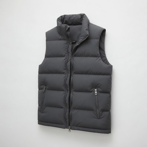 <b>Men's</b> Down Puffer Vest Sleeveless Zip Up Gilet Stand Collar Quilted Waistcoat for Running Hiking Outdoor Wear - Product Image 1