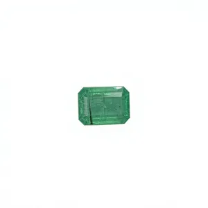Esmeralda Zambiana Natural Certificada, Corte Octogonal, con Buen Brillo, Piedra Preciosa Suelta para Joyería, 1.56 Quilates - Product Image 1