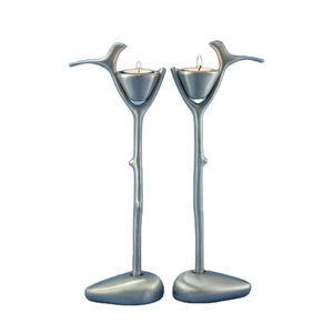 Portavelas con diseño de Nido de Pájaro, los candelabros hechos a mano más vendidos, Metal en aluminio, decoración para el hogar y la boda, vela votiva - Product Image 1