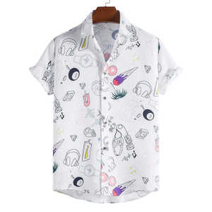 เสื้อเชิ้ตชายหาดแขนสั้นพิมพ์ลายดอกไม้สำหรับผู้ชาย ผ้าฟลานเนล ระบายอากาศได้ดี ย้อมสีแบบ Garment Dyed เป็นมิตรกับสิ่งแวดล้อม ป้องกันรอยยับ เหมาะสำหรับขายส่ง - Product Image 4