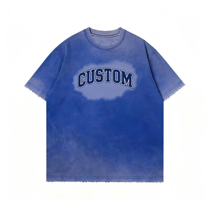 เสื้อยืดโอเวอร์ไซส์พิมพ์ลายกราฟิกแบบสกรีน ย้อมสีแบบแอซิดวอช ซันเฟด คุณภาพพรีเมียม แขนสั้น รับผลิตแบบ OEM ขายส่ง - Product Image 1