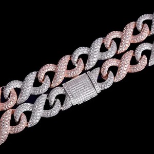 <b>Top</b> Quality Hip Hop <b>Silver</b> Plated VVS1 Moissanite 925 Sterling <b>Silver</b> Link <b>Chain</b> Hip Hop Wedding & Party <b>Chain</b> for Men - Product Image 3