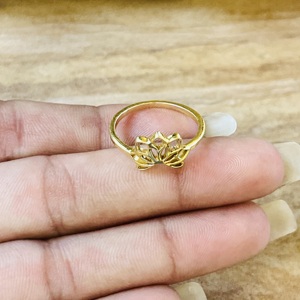 Luxury Design Lotus <b>Rings</b> Boho Brass <b>Rings</b> For Women 18k Gold Plated Floral <b>Statement</b> Cutout <b>Ring</b> For Wholesale/OEM/ODM - Product Image 5