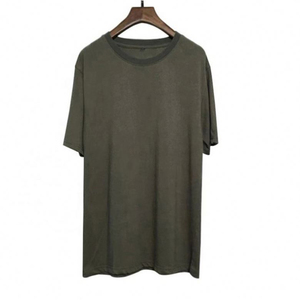 เสื้อยืดคอกลมแขนสั้นผู้ชาย ทรงปกติ สไตล์ลำลอง สีพื้น ผ้าถัก 100% ผ้าฝ้ายเจอร์ซีย์ - Product Image 2