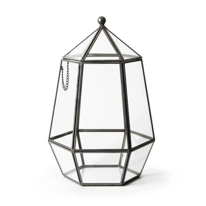 Terrario de Vidrio Miniatura de Diseño Único al por Mayor con Marco Metálico Dorado para Colgar en la Pared, Accesorios de Decoración para el Hogar - Product Image 1