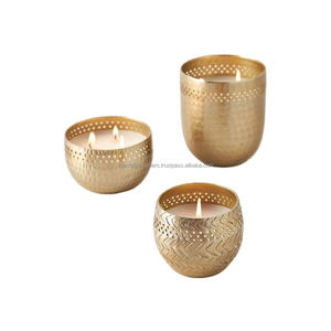 Tarros de velas de diseño personalizado disponibles en tamaño personalizado, contenedor de cera de vela de latón superventas, tarros decorativos de lujo, tarifa de Venta caliente - Product Image 1