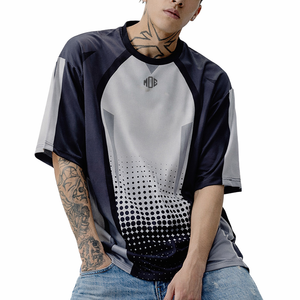 Camiseta de Fútbol Americano Oversize para Hombre, Transpirable, de Poliéster, Estilo Urbano, con Estampado de Puntos Degradados, Ligera, Proveedor OEM al por Mayor - Product Image 3