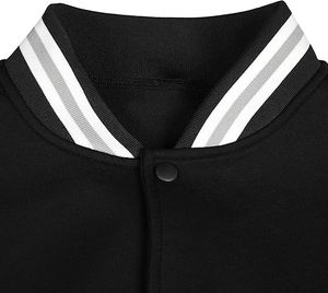 High Quality Men's Varsity Jackets Thin <b>Stand</b> Collar Light <b>Weight</b> Winter Wool Body Leather Sleeve Best Design Plain Fabric Front - Product Image 6